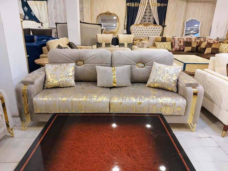 New Brass crown sofa set at factory price 6