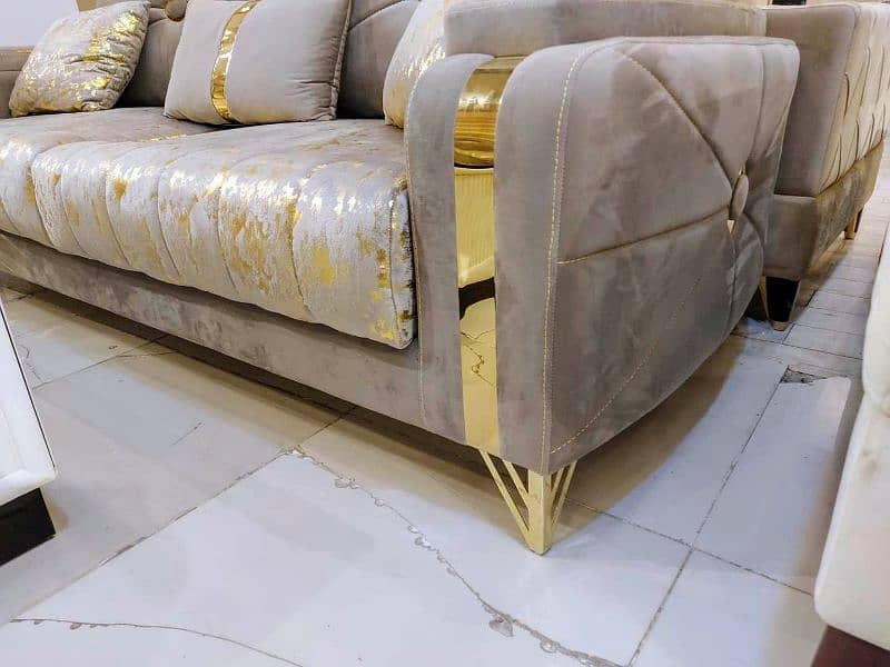 New Brass crown sofa set at factory price 8
