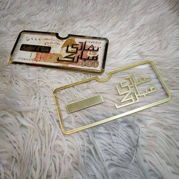 Acrylic Plastic Transparent EID Mubarak Eidi Envelope For kids 4