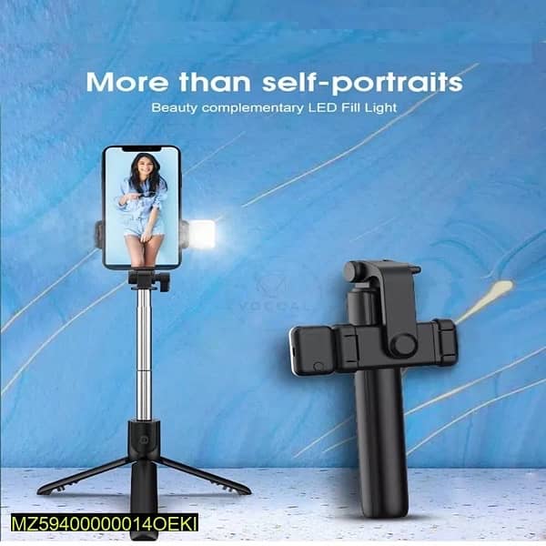 Selfie Stick With LED Light Mini Tripod Stand 6