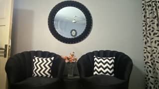 2 Black Coffee Chairs With Mirror