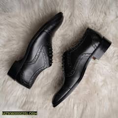 Black leather formal shoes