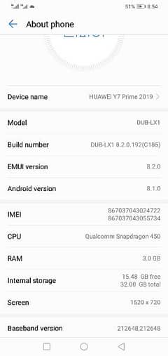 Huawei y7 prime 2019 3/32 pta proved