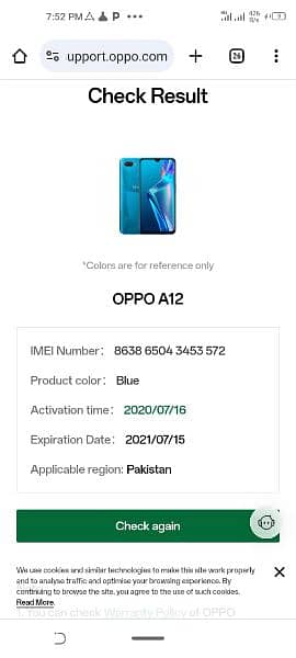 Oppo a12 4GB 64 GB 03221267144 6
