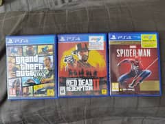Gta 05 , Red Dead Redemption 02 and Marvel Spiderman