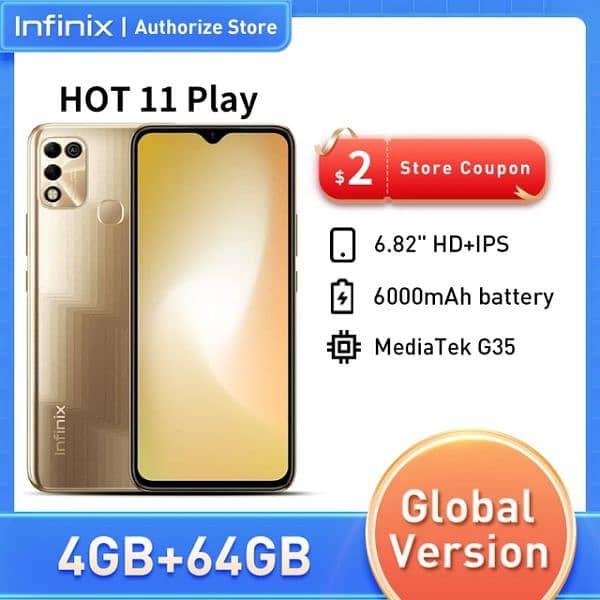 Infinix Hot 11 play. . 4/64  No box  fresh mobile  everything ok 0