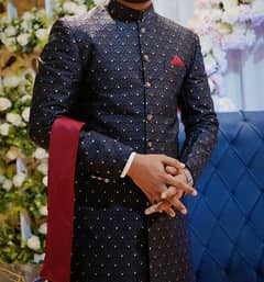 Designer Sherwani navy blue color for groom and formal sherwani