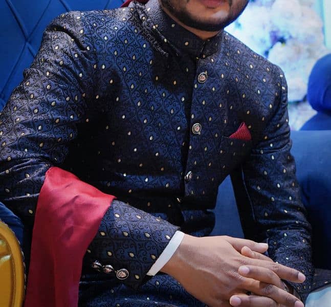 Designer Sherwani navy blue color for groom and formal sherwani 3
