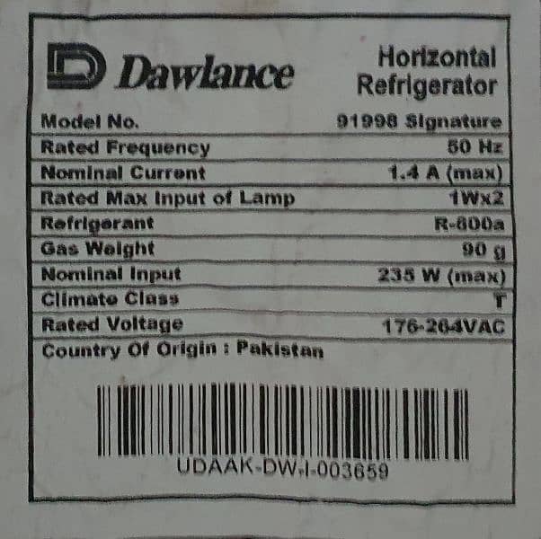 Dawlance Invertor Deep Freezer for Sale 1