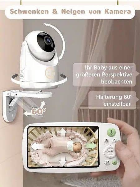 RIENOK Baby Monitor Camera with Intercom 4