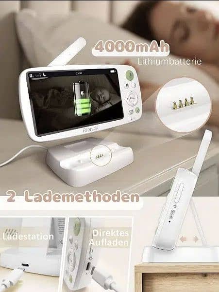 RIENOK Baby Monitor Camera with Intercom 6