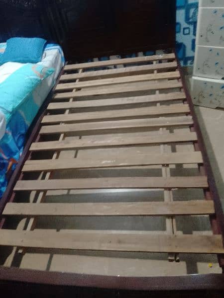 single bed set pair shesham wood with mattress 2