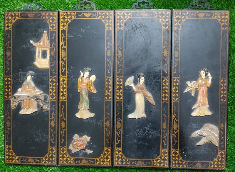 unique antique Japanese 4 piece wall hangings What's app 03071138819 0