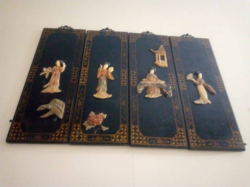 unique antique Japanese 4 piece wall hangings What's app 03071138819 3