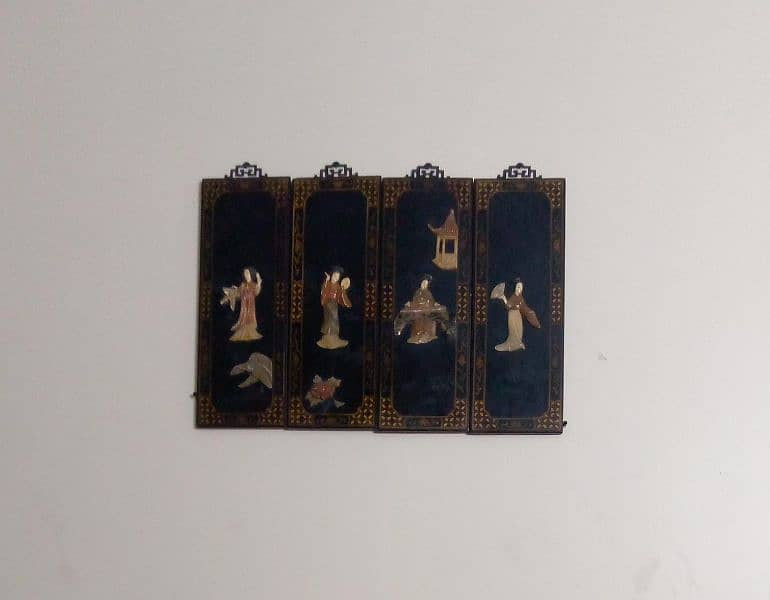 unique antique Japanese 4 piece wall hangings What's app 03071138819 4