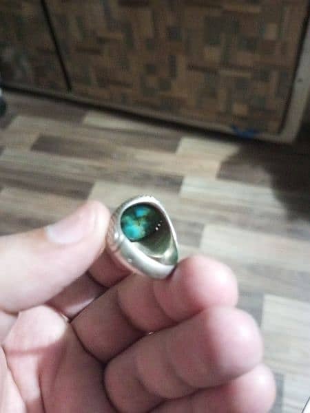 feroza silver ring 03176961243 original Iran stone 1