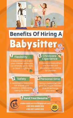 Babysitter Required, 24 Hours Jobs Available, Nanny, BabySitter, Maids 0