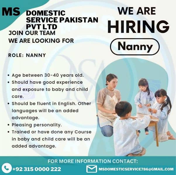 Babysitter Required, 24 Hours Jobs Available, Nanny, BabySitter, Maids 2