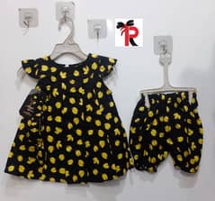 3pcs Printed Shorts Suit with Headband* 0