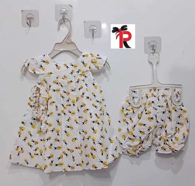 3pcs Printed Shorts Suit with Headband* 2