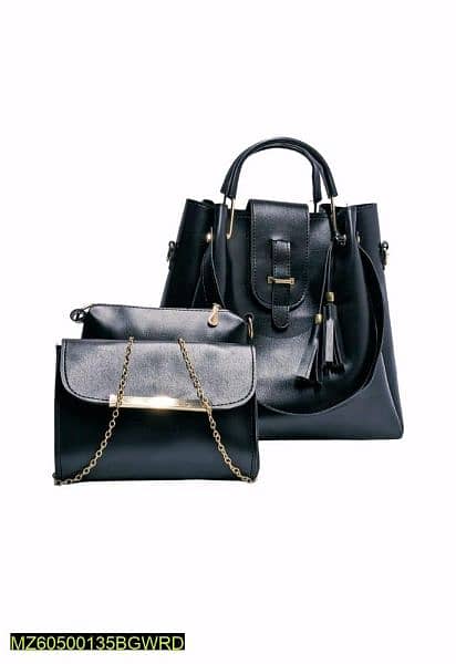 3 Pcs Womens Pu Leather Plain Shoulder Bag 1