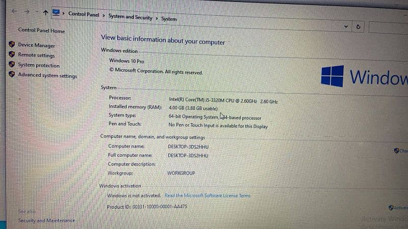 Core i5 3rd Gen Dell Brand 4GB Ram 320 Hard 8/10 Condition 8