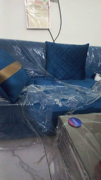 6 seater L Shape sofa new blue color 6