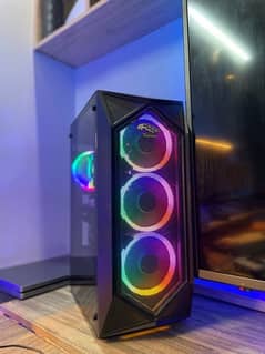 BLACK THUNDER TRACER MID TOWER CASE WITH 4 RGB FANS