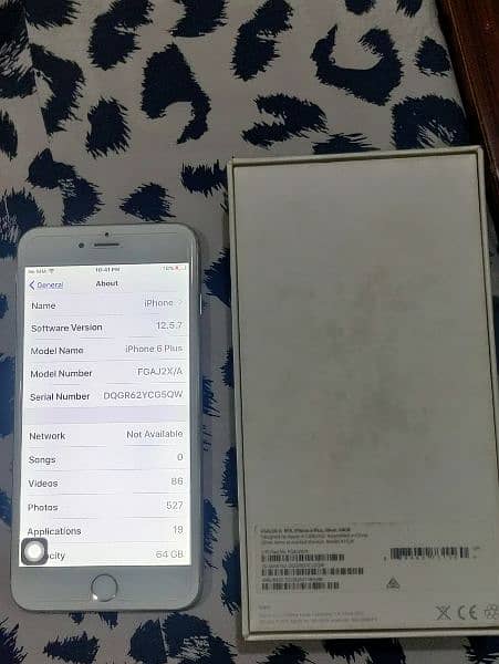 Iphone 6 plus | 64gb | pta approved | silver | box pack |battery 100% 2