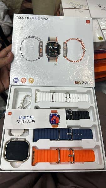 Smart Watch T-900 Ultra 2 max With 4 extra straps and Big Display. 0