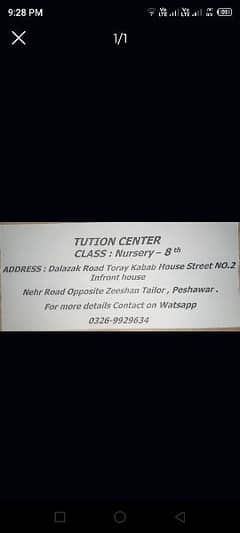Tuition center for class Nur to 8