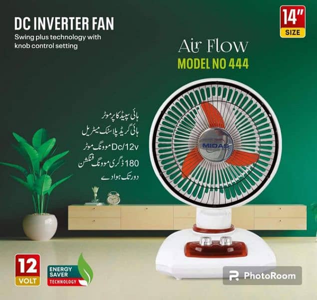 12 V Ac Dc pedestal fans with battery and adapter 1