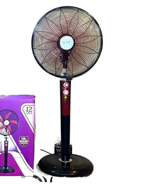 12 V Ac Dc pedestal fans with battery and adapter 3