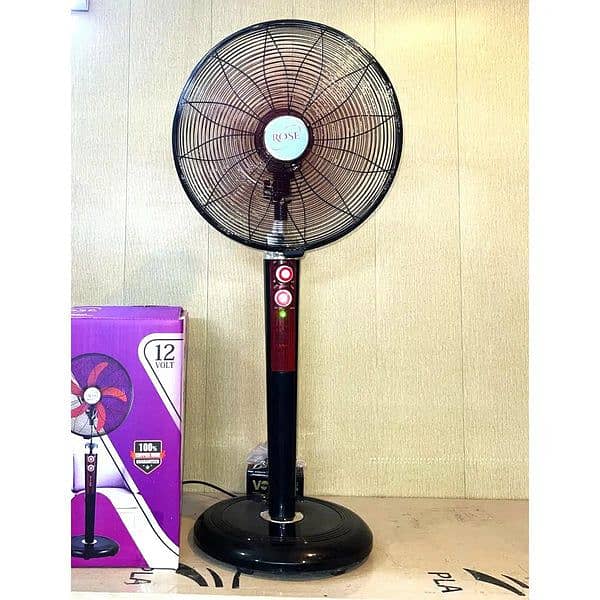 12 V Ac Dc pedestal fans with battery and adapter 4