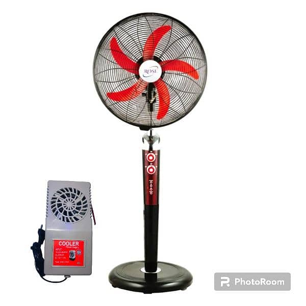 12 V Ac Dc pedestal fans with battery and adapter 5