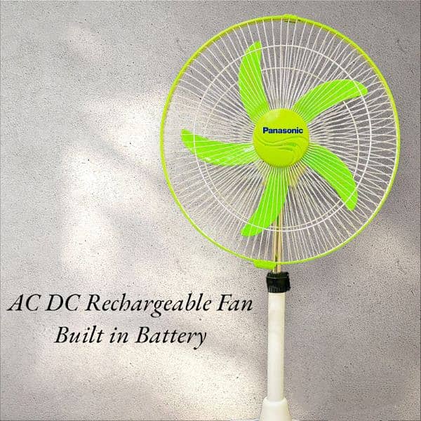 12 V Ac Dc pedestal fans with battery and adapter 6