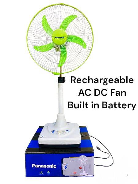 12 V Ac Dc pedestal fans with battery and adapter 7