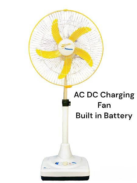 12 V Ac Dc pedestal fans with battery and adapter 9