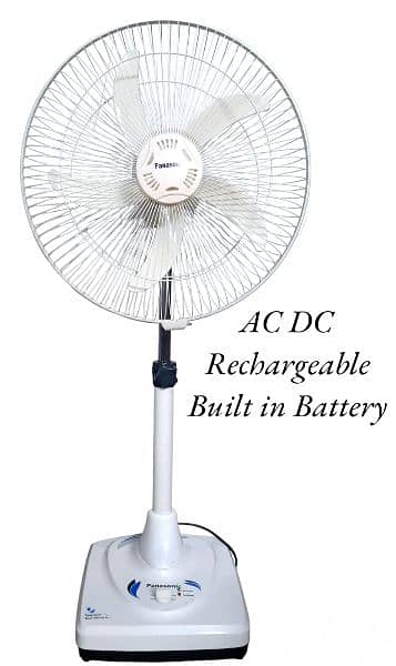 12 V Ac Dc pedestal fans with battery and adapter 10