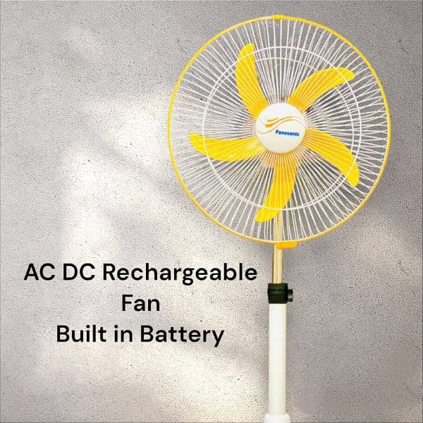 12 V Ac Dc pedestal fans with battery and adapter 11