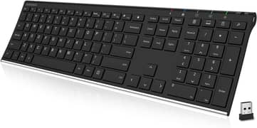 Arteck 2.4G Wireless Keyboard Stainless Steel Ultra Slim