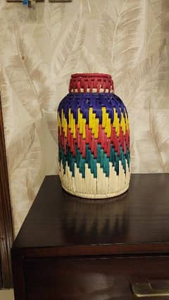 multi color cane vase