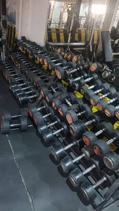 Rubber Coated used dumbbells For Sale