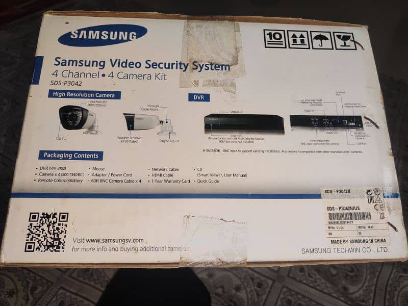 Samsung CCTV Complete Camera Kit Original - 4 DVR Channels - 4 Cameras 4