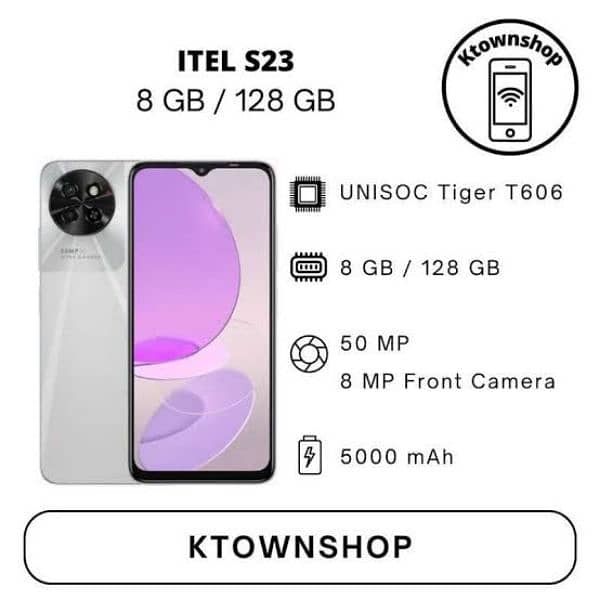 ITEL S23 16GB 128GB NEW BOX PACK ONE YEAR WARRENTY OFFICIAL PTA 3
