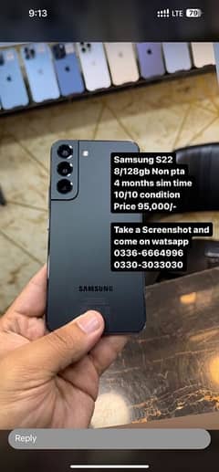 Samsung S22 8/128gb Non pta