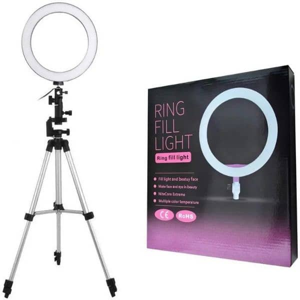 26CM Ring Light with 7 feet Tripod Stand, Multi Colors Ring Light. 0