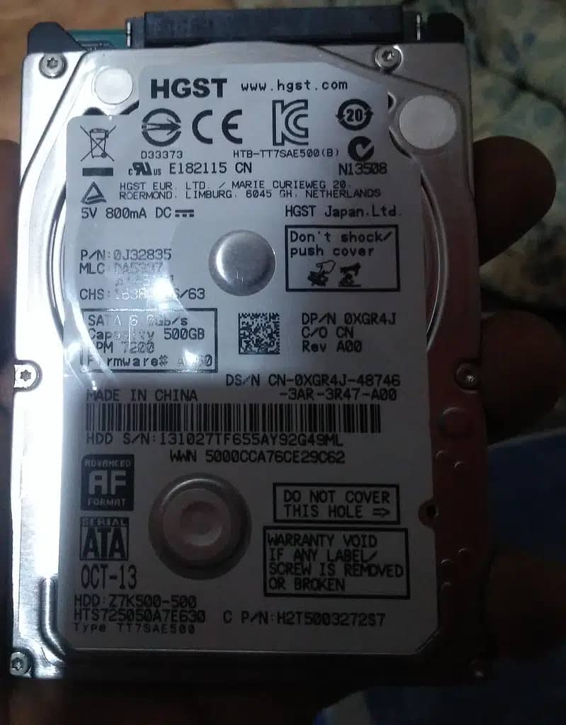 Hard Disk for Laptop 100% Health. 3 HDDs List/Detail/Rs in description 3