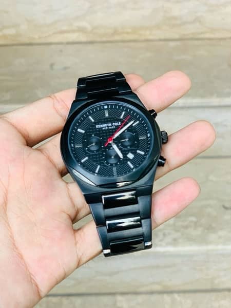 Kenneth Cole Original Black Dial Chronograph Watch 9.5/10 Condition 5