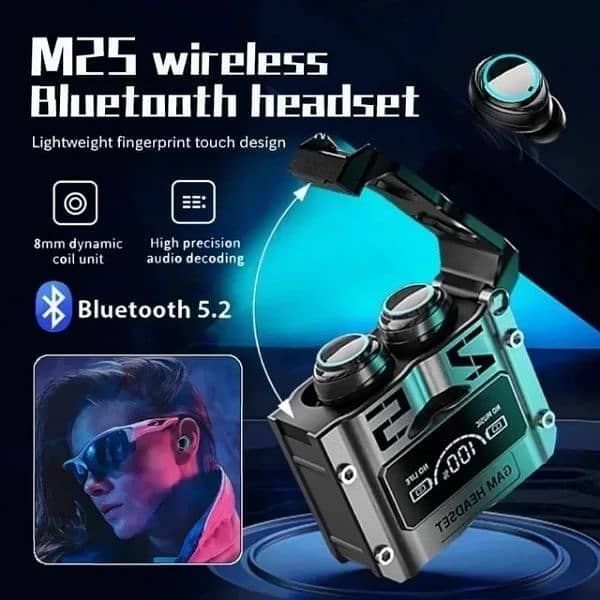 M25 TWS Wireless Headphones Earphones Bluetooth Touch Control 1
